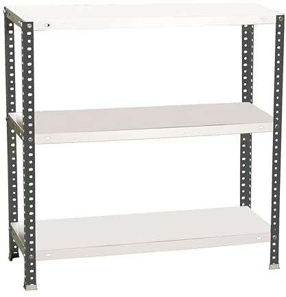 Simonrack Schwerlastregal, Lagerregal, 90x110x40 Metallregal, Kellerregal, Biegestelle 90 kg, 3 Fachböden, Anthrazit/Weiss - Comfort