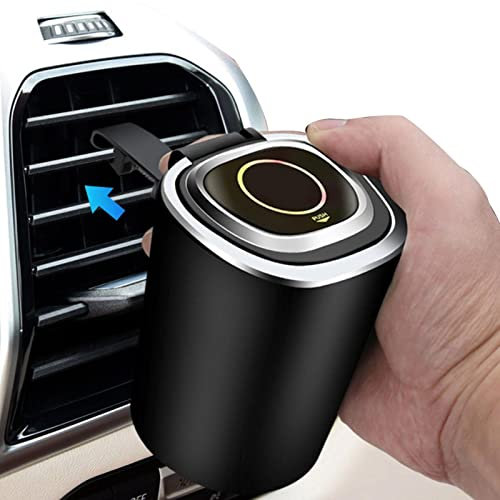 Baogao Posacenere per auto | Vassoio di cenere rimovibile senza fumo | Portasigari portatile senza fumo con indicatore di luce LED blu, accessori auto per auto, portacenere portabicchieri