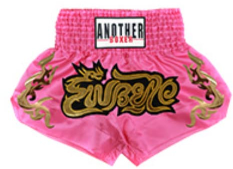 OYSTERBOY Classic Muay Thai Shorts for Men Women Boxing Kickboxing MMA BJJ Fight Clothing Training Workout Exercise Trunk (Pink, M)