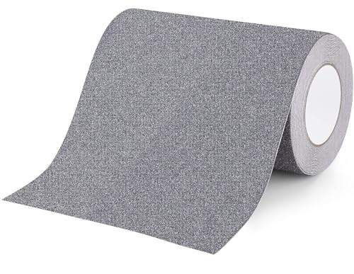 OQingluan Bande Antidérapante Adhésive pour Escaliers, 20cm*10m, Ruban Adhésif de Sécurité, Antidérapant Escalier Autocollant, Intérieur et Extérieur, Gris