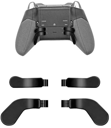 Mcbazel 4pcs Steel Trigger Paddles for Xbox Elite Controller Series 1&2 | 2 Short + 2 Long paddles, magnetic click-in fit, 10g total, maps to any button via Xbox Accessories app - Black