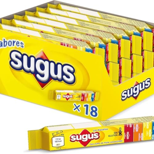 Sugus Caramelo Masticable a Base de Zumo de Frutas 18x45g