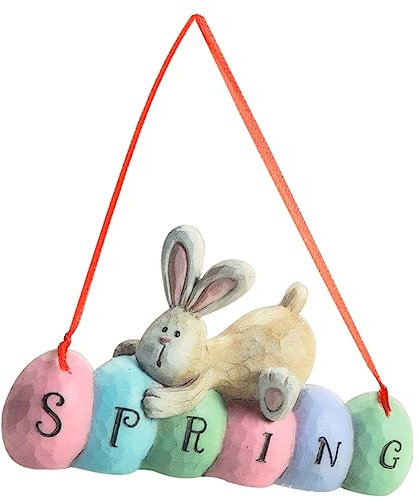 RORPOIR Kaninchen-Verzierung Heimdekorationen frühlingshafte Tischdeko Kaminsimsdekorationen Girlande Kaninchen-Statue-Dekor Osterhasenfiguren draussen Eier Container das Schild Ornamente