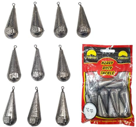 PRO FILSTAR Grundblei Angeln Set 10 x 60g - Blei Angeln mit Wirbel - Angel Bleie Set - Grundangeln - Birnenblei - Blei Gewicht - Angelblei - Fishing Weights - Bleigewichte – Karpfenblei Kit