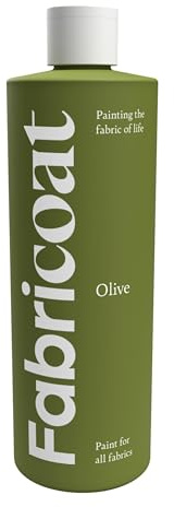 Fabricoat Fabric Paint – Restore or Change the Colour of Any Fabric - Paint Directly Onto Fabric - Transform Anything – Sofas, Lampshades, Car Interiors (500ml, Olive)