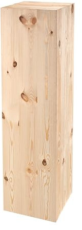 Support En Bois Pour Objets Décoratifs, Colonne Décorative Rustique Vintage À Personnaliser, Socle Stable Et Durable, À Peindre Ou Vernir Selon Vos Envies, Bois Naturel, 110x30x30 Cm