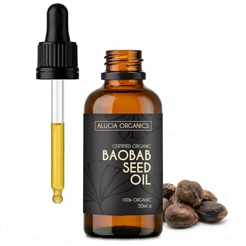 Pure Organic Baobab Seed Oil 50ml - Certified Organic Baobab Oil for Skin Care, Body Hair and Nails, Natural Cold Pressed and Unrefined Carrier Base, Vegan Cruelty-Free Hydrating Beauty Care