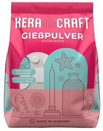 Keracraft Gießpulver weiß 4,5kg - Reliefgießpulver weiß für kreative Projekte