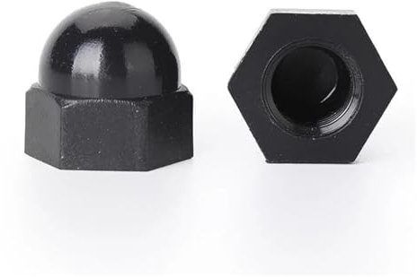 Schwarze Hutmuttern aus Nylon M3 M4 M5 M6 M8 M10 M12 M14 M16 M18 M20 Dekorative Kunststoffabdeckung Kuppel Halbkreis Überwurfmutter(M20-5PCS)