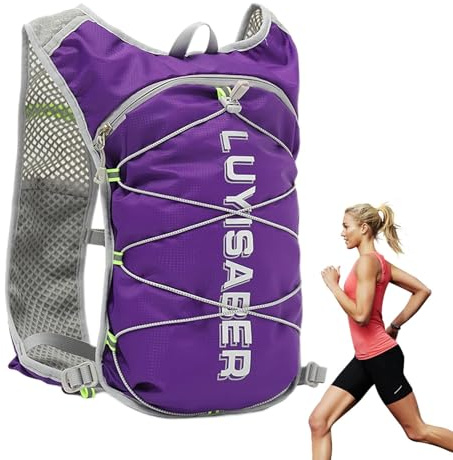 demaxiyad Laufwasser-Rucksack, Lauf-Trinkweste | Reflektierende Trailrunning-Weste - Atmungsaktive Polster, Verstellbarer Riemen, ultraleichter Wasserrucksack für Trailrunning