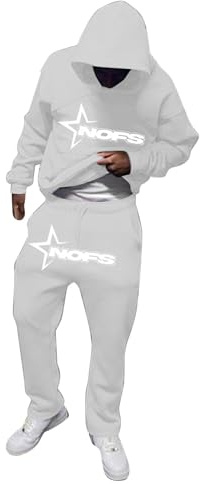 NOFS Jogginganzug Herren Tracksuit Y2K Baumwoll Jogginganzug Herren 2 Piece Sweatshirt Sporthose Hoodie Y2K + Nofs Hose Männer Sportanzug Tracksuit Streatwear Trainingsanzüge 2024