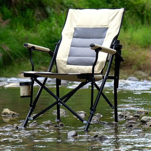 HYZHANHONG Tragbarer Hochleistungs-Klappstuhl für Erwachsene mit komfortabler gepolsterter Rückenlehne, geeignet für Outdoor-Sport, Rucksäcke, Strände, Rasenflächen
