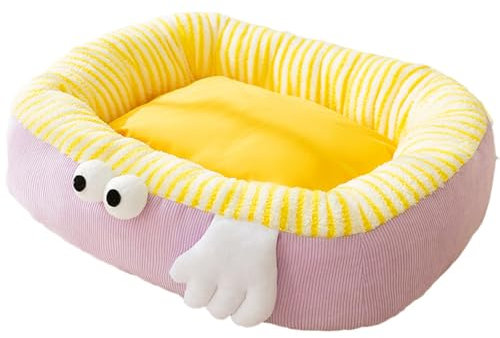 Gaxcent Katzenbett Weiches, Strapazierfähiges Haustierbett Waschbares Luxus Katzen Und Hundebett Warme Katzenbetten Für Hundekissenbett Mit Rutschfester Unterseite,Rosa