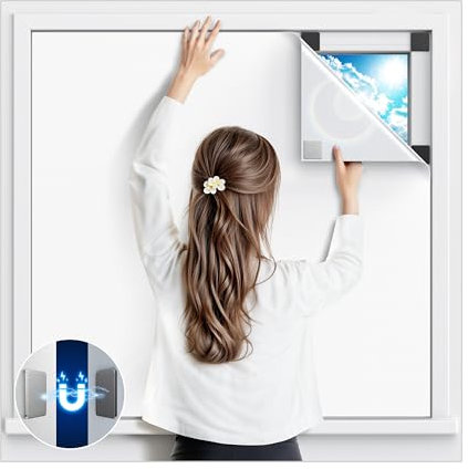 Sjuznng Verdunklungsrollo ohne Bohren 115x148cm – Magnetische Fenster Verdunkelung | Dachfenster Sonnenschutz Fenster Abdunkeln Verdunklungsfolie für Innen Reisen & Wohnmobile – Weiß