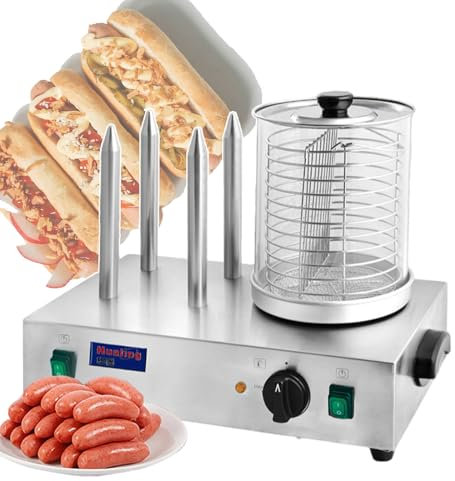 GLJTUO Máquina para Hacer Perritos Calientes Comercial, Máquina para Hacer Perritos Calientes, Material De Acero Inoxidable, con Interruptor Y Perilla De Control De Veloci,Withrod