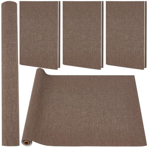 CRASPIRE Funda de Libro de Tela Marrón de 51 x 11.8 Pulgada Cubierta de Libro de Tela de Poliéster con Superficie de Lino Y Respaldo de Papel Encuadernación Tejida Cubierta para Libros Álbumes