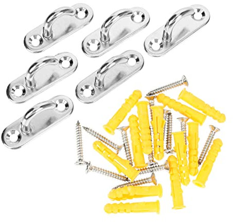 CIYODO 6piezas Ganchos De Montaje Pared Abiertos Ovalados Para Herramientas y Cestas Tornillo De Anclaje