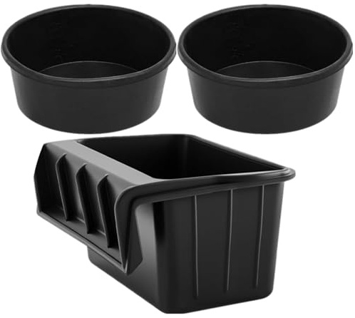 Marsui Gummi-Futterpfanne für Pferde, 1 x 17 Quart über dem Zaun und 2 x 4 Quart Futterpfanne, Eimer, Wassertrog, Schüssel für Pferde, Hunde, Ziegen, Indoor Outdoor, Bauernhoftiere, 3 Stück