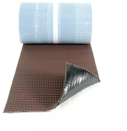 Silisto GRID Ruban de raccordement mural, marron, 300 mm et 1 m de long, en butyle, profilé de raccordement mural, étanchéité de toit, revêtement de cheminée, film de toit, imperméable, protection