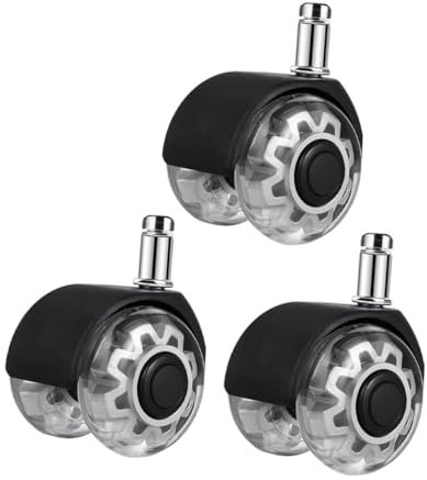 Artibetter 3pièces Lot De Roulettes Pivotantes Pour Chaise De Bureau Remplacement Facile Et Silencieux Avec Mouvement à Degrés
