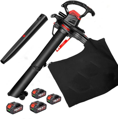 Aspirapolvere e soffiatore per foglie portatile, aspirapolvere elettrico al litio da 40 V, soffiaggio e aspirazione 2 in 1, per giardino, cortile, soffiaggio, spazzatrice, aspirapolvere per esterni,
