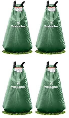 Veddelholzer 4 x 75 l Baumbewässerungssack mit Reißverschluss kombinierbar. Diebstahlschutz und Schutzetikett. Robust und Wetterbeständig für kleine und große Bäume, Jungbäume und Sträucher.