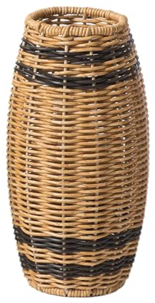 Vaso in rattan, vaso decorativo in tessuto, decorazione rustica, cesto per bouquet decorazione rustica, centrotavola per soggiorno, sala da pranzo, camera da letto, cucina bagno