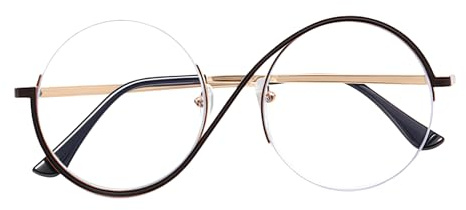Anti-bländning – transparent lins – halvram antiblå – ljusglasögon, retro – glasögon med halv | blues – blockerar spelglassar, premium-läsglas för skärm ve