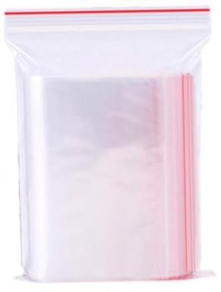 WEKADRIN 100 Sachets Transparents en Plastique Refermables à Fermeture Éclair, Pochette de Rangement Scellée pour Petits Objets, Biscuits, Bureau ou Maison