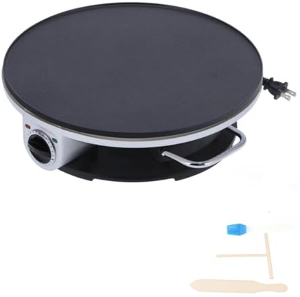 YIGECHENXIN Crepiera Elettrica Piccola da 1200W con Rivestimento Antiaderente per Uso Domestico e Commerciale, Padella per Pancake con Regolazione della Temperatura a Tre velocità