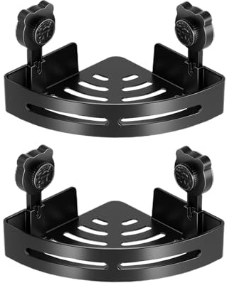 2packs Corner Shower Caddy Suction Cup, No Drilling Shower Shelf, Bear Suction Cup Bathroom Showers Corner Shelves, Adhesive Showers Storage Rack, Wall Mounted Storage Basket, For Shampoo, Showergel