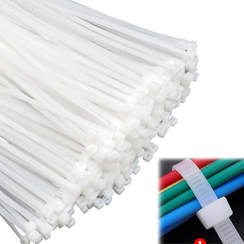 Small White Cable Ties, Pack of 1000 for Versatile Use in Electrical and Household Applications (100 mm x 2 mm)