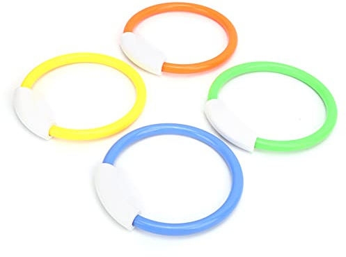 HWGING Anillos de Buceo para Piscina, 4 Piezas, Juguetes Subacuáticos para Piscina, Juguetes Divertidos para Que los Niños Aprendan a Nadar