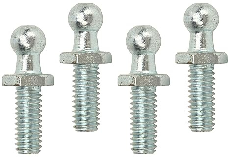 Generic Affidabile Kit di Rondelle con Perni a Sfera da 10 Mm per lo Scivolo dei Montanti del Cofano della Scatola dei Giocattoli, Perni a Sfera da 4 Pezzi con Dadi di Bloccaggio per i Finestrini