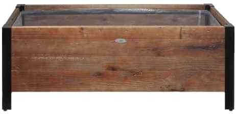 Grapevine Urban Garden Pflanzgefäß mit niedrigem Profil, FSC-zertifiziertes Holz, rechteckig, 94 x 32 cm, Naturbraun