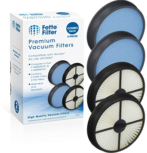 Fette Filter - Vacuum Filter Set Compatible with Hoover Upright Vacuum Models UH72460 UH72465 UH72460CA UH72460RM includes 2 HEPA Filter 440005516 and 2 Primary Filter 440005515