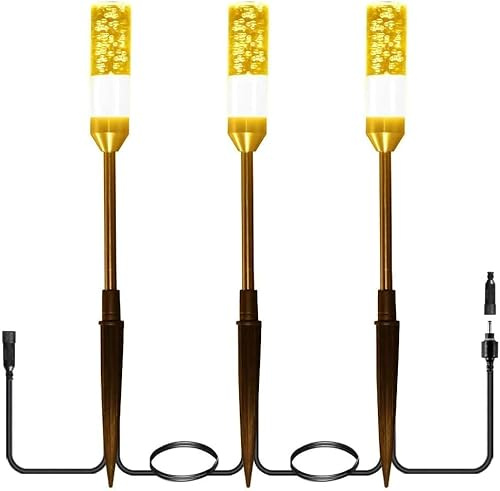 Verlängerungsleuchte B-right 3er Set Gartenleuchte mit Erdspieß, warmweiß,Gartenbeleuchtung, Landschaftslicht Gartenlampe mit Kabel für Outdoor (Zubehör, Verlängerungsleuchte, erhälten keinen Stecker)
