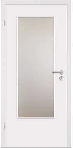 HORI® Zimmertür Komplettset mit Zarge und Türdrücker I Innentür weiß lackiert I Höhe 198,5 cm I 860 mm I DIN Links I Wandstärke: 100 mm (98-117 mm) mm
