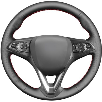 MEWANT Lenkradbezug für Opel Astra (K) / Corsa (E) / Crossland X / Grandland X /Insignia (CT) B / Karl/ Zafira (C) DIY Hand Nähen Lenkradhülle aus Echtleder Lenkradschoner
