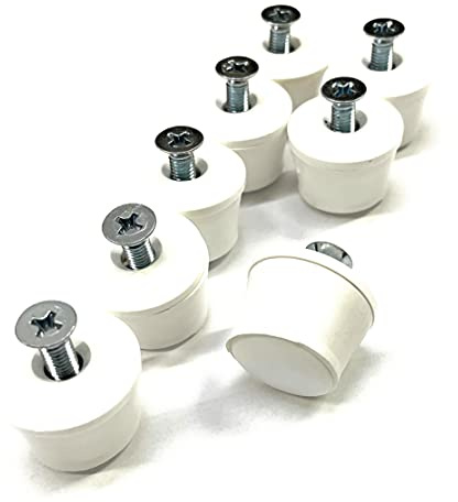 Tope de puerta para persiana 40 mm/28 mm, cerrado, protección contra insectos, protección contra avispas y/o abierto, blanco o gris, con tornillo y disco (4 pares de 13 mm cerrados blancos)