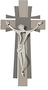 Arti e Mestieri 0VA3670C233 Kreuz zur Wandmontage, Material: Eisen, Maße: 23 x 2 PH44 cm, Farbe Sand, Elfenbeinfarben