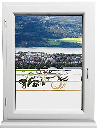 INDIGOS UG - Glasdekorfolie - Schmetterling - Sonnenschutz H50Line - Sichtschutzfolie - Fensterfolie - für die Küche, Bad ans Fenster, Sichtschutz - selbstklebend - matt - für Bad