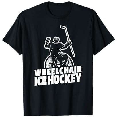 Eishockey Rollstuhl Eishockeyteam Ice Hockey Puck Eishockey T-Shirt