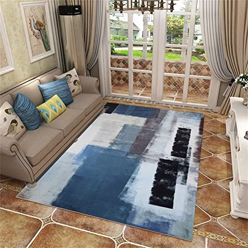 RUGMRZ Tappeti Camera Da Letto 3 Pezzi 70x140cm Tappeto Per Cameretta Bambini Corridoio di progettazione grigio blu della pittura dell'inchiostro che corre tappeto antiscivolo Tappeto Outdoor