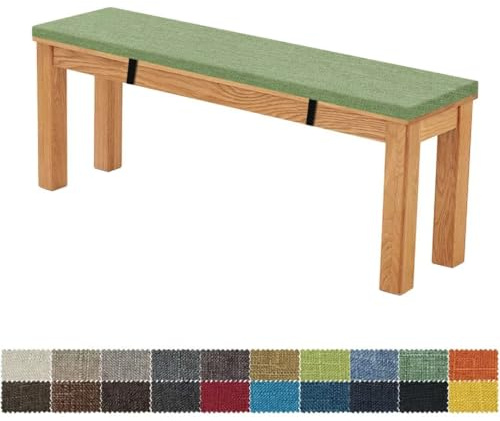 FIOVIP Bankauflage Bankkissen Sitzbankkissen 100X30X3CM Abnehmbar Waschbar Doppelt rutschfest Hochelastischer Geeignet für Gartenbänke, Schaukeln, Terrassen, Innenbänke(Achat grün)