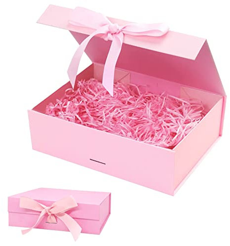 VAVICRAP Geschenkbox mit Deckel Geschenkbox Rosa Birthday Gift Box Geschenkverpackung Geburtstag Geschenkboxen mit Schleife Geschenk Box für Hochzeiten, Geburtstage, Jubiläen