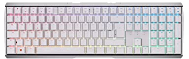 CHERRY MX 3.0S Wireless, Kabellose mechanische Gaming-Tastatur mit RGB-Beleuchtung, Französisches Layout (AZERTY), Bluetooth-, Funk- oder Kabelverbindung, MX RED Switches, Weiß