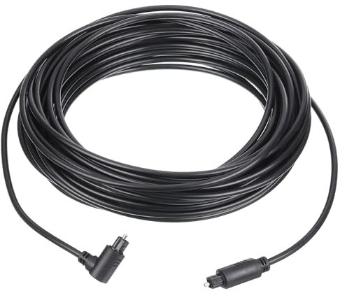 sourcing map Cavo audio in fibra ottica a 90 gradi Cavo ottico audio digitale lungo 1,2 m Cavo di collegamento ottico TOS Connettore in plastica PVC per TV DVD Amplificatore Stereo Nero
