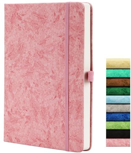 Dotted Journal, A5 Dotted Journal mit 120GSM Papier, 164 Seiten Dotted Notebook und Stiftschleife, Innentasche, Elastisch Banded, Rosa