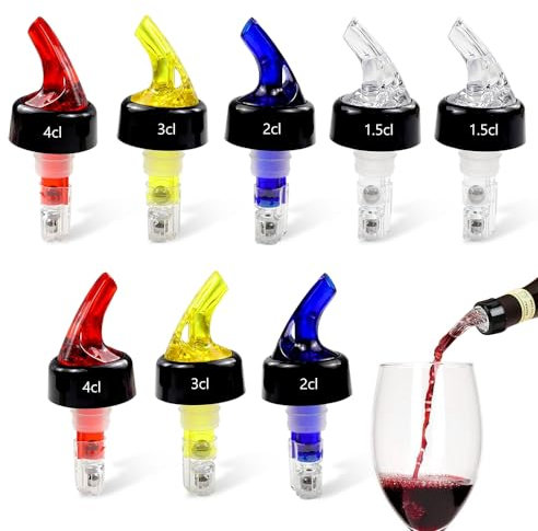 mizikuu 6 beccucci per bottiglie, 4 cl 3 cl 2 cl 1,5 cl Bottle Pour Spouts Auto Pour Bevanda Dispenser dosatore per vino Cocktail Home Bar Bevande, Vino, C-PjiuQi-2